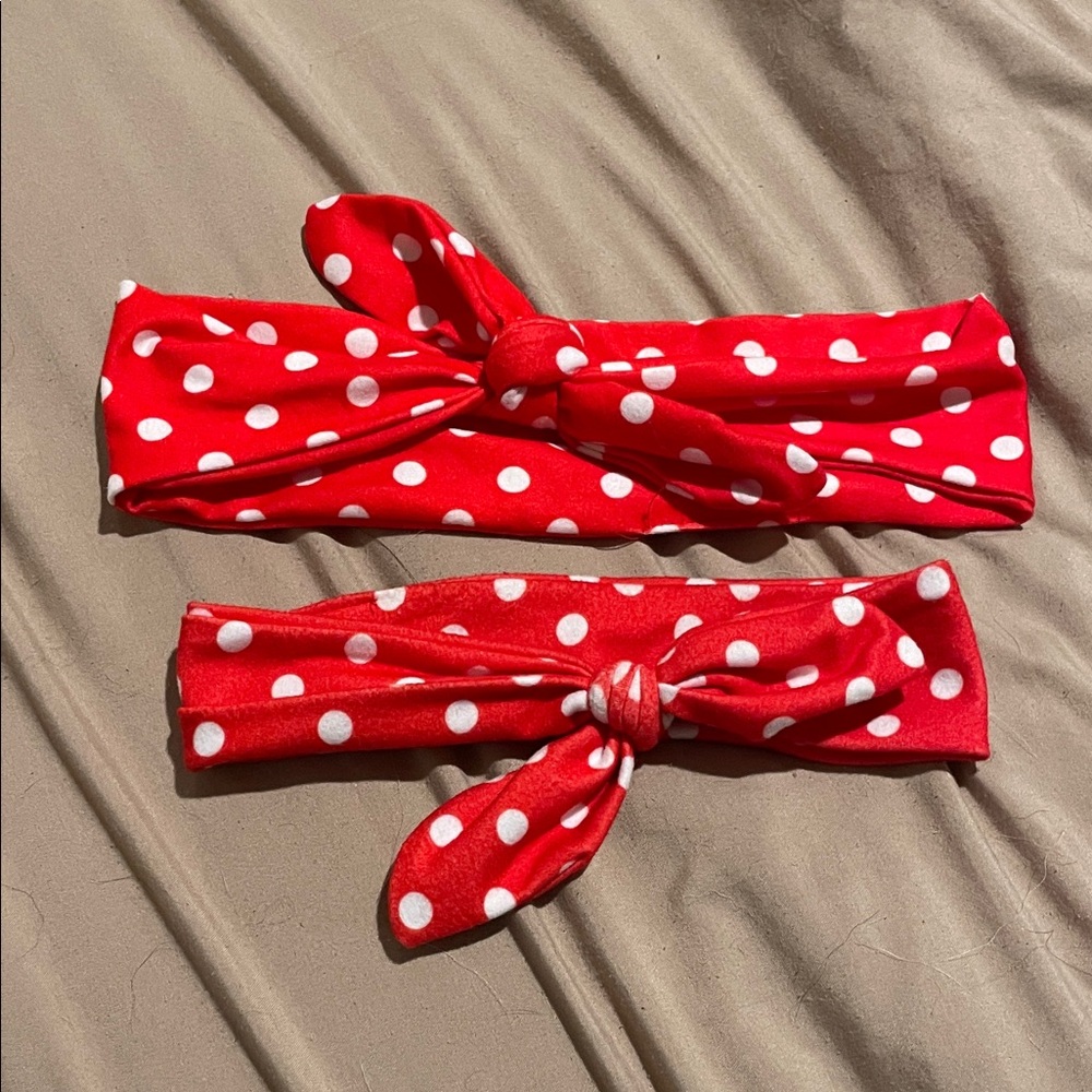 Red Polka Dot mommy and me Headband Set